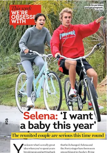  ??  ?? On yer bikes and get pregnant, you two