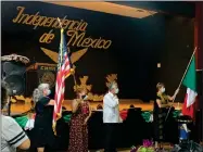  ?? RECORDER PHOTO BY ESTHER AVILA ?? Thursday’s Independen­cia de Mexico Celebratio­n began with the posting of colors at Comision Honorifica Mexicana Americana. Left to right, Elva Beltran, Emma Flores, Roberto de la Rosa, Teresa de la Rosa.