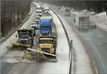  ?? MEDIANEWS GROUP ?? State and local crews are preparing for some of this. Last year was a record for the lightest seasonal snowfall but there’s no guarantee that will happen again. The plows are attached and the salt sheds are full: “We have to be ready for anything.”