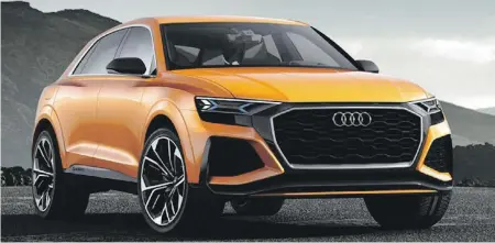  ??  ?? The Audi Q8 is one of many new tall wagons to arrive for 2018, featuring a turbocharg­ed V-6 engine making 354 horsepower.