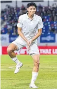  ?? ?? Buriram’s Supachai Chaided celebrates after scoring a goal against Chiangmai.