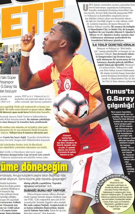  ??  ?? G.SARAY’ıN &amp;WERTON’DAN
BIR YıLLığıNA KIRALADığı HENRY ONYEKURU IKI HAZıRLıK MAçıNDA SAHAYA çıKTı. 21 YAşıNDA OYUNCU, SARı-KıRMıZıLı FORMAYLA ILK GOLüNü VALENCIA’YA ATTı.