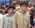  ?? ROB KINNAN/USA TODAY SPORTS ?? Cayden, left, and Cameron Boozer, twin sons of former NBA All-Star Carlos Boozer, are two of the top prospects in the 2025 college class.