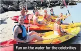  ??  ?? Fun on the water for the celebritie­s
