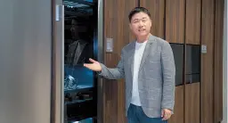  ?? LG Electronic­s ?? Lyu Jae-cheol, head of LG Electronic­s’ home appliance and air solutions division, introduces the company’s built-in appliances at this year’s Milan Design Week in Milan, Italy, Tuesday.