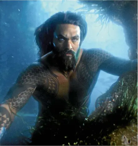  ??  ?? Jason Momoa, who plays Aquaman, says water has been one of the greatest teachers in his life.
