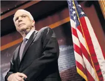  ?? PHOTO: REUTERS ?? Senator John McCain looks on during a July 2017 press conference on Capitol Hill in Washington DC about his resistance to the socalled ‘‘skinny repeal’’ of the Affordable Care Act.