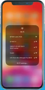  ??  ?? You can now easily change your Wi–Fi network connection straight from the Control Centre.