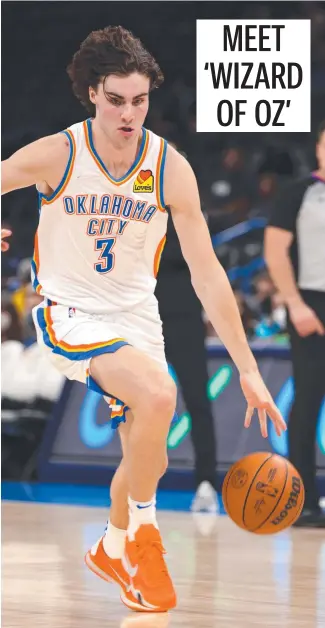  ?? ?? Josh Giddey has shone for the Oklahoma City Thunder. Picture: Getty