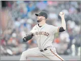  ?? DAVID ZALUBOWSKI — THE ASSOCIATED PRESS FILE ?? San Francisco Giants starting pitcher Alex Wood works in the first inning Sept. 24 in Denver.