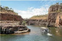  ??  ?? Cruising up the spectacula­r Katherine Gorge in the Nitmiluk National Park.