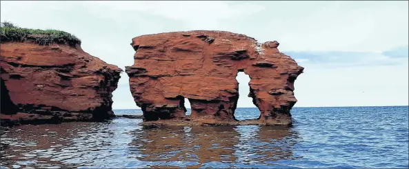  ?? SUBMITTED PHOTO ?? Angela Buote shot this picture of a rock formation on the shore in Kildare that closely resembles Elephant Rock, which existed in Norway, P.E.I., up until the forces of nature destroyed much of it in 1999.