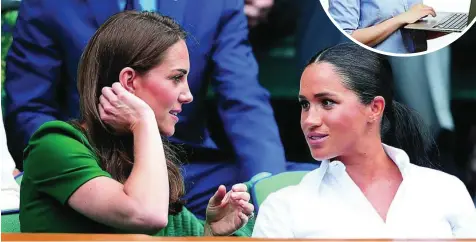  ?? GTRES ?? En la imagen principal, Kate Middleton y Meghan Markle. Arriba, la coeditora de «Meghan's Mirror», Christine Ross, experta en analizar hasta las costuras de los «outfits» de la esposa de Harry