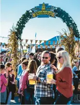  ?? APRIL GAMIZ/THE MORNING CALL ?? Crowds enjoy beers at Oktoberfes­t at Artsquest SteelStack­s in Bethlehem. This year’s event is Sept. 30 to Oct. 2 and Oct. 7-9.