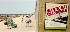  ?? TIM COOK/THE DAY ?? Beachgoers arrive to enjoy a sunny Saturday morning on June 1 at Niantic Bay Beach in Niantic.