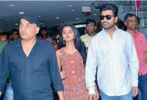  ??  ?? Dil Raju, Anupama and Sharwanand at a promo event for their film Sathamanam Bhavathi in Kurnool