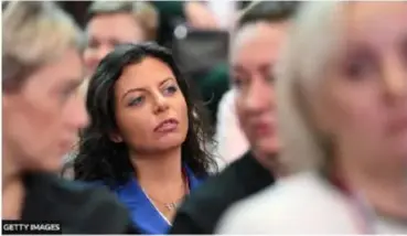  ?? ?? Margarita Simonyan, editor-in-chief of Russia Today, was among the famous faces to appear in support of President Putin