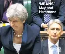  ??  ?? ‘MEANS’ May and Hammond