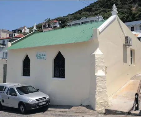  ?? PICTURE: TRACEY ADAMS ?? DESECRATIO­N: A Kalk Bay mosque was defaced when intruders broke in via the back door and splattered blood on the altar. Last week a pig’s snout was found at the entrance of a Simon’s Town mosque.