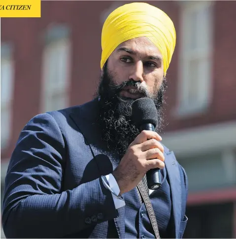  ?? DARRYL DYCK/THE CANADIAN PRESS ?? NDP Leader Jagmeet Singh faced criticism in the West after saying Canada should import oil from countries other than Saudi Arabia.