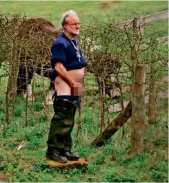  ??  ?? ABOVE: Kenneth Ward, the gun-toting flasher and military historian; human remains have recently been found on his property in North Yorkshire.