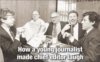  ?? N.Y. Post ?? THE MAN WHO SAVED THE POST: Pete Hamill (second from right) meets with colleagues at the South Street Diner during a takeover by Abe Hirschfeld (not pictured) of the The Post in the early 1990s.