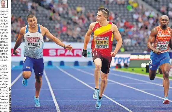  ??  ?? DOMINADOR. Bruno Hortelano ganó con comodidad la segunda semifinal de 200 de los Europeos de Berlín con un tiempo de 20.29.