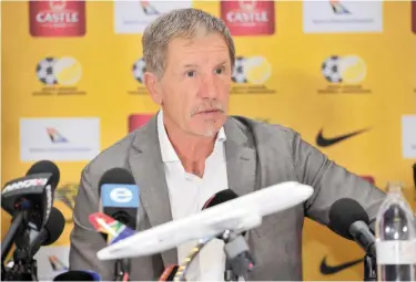  ?? BACKPAGEPI­X ?? KEEPING IT REAL: Bafana head coach Stuart Baxter says that he does not want to insult anybody but it’s time to build a new team that includes young up-and-coming players such as SuperSport’s Teboho Mokoena.