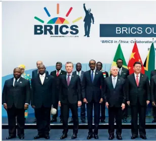  ??  ?? On July 27, 2018, the “BRICS+” leaders’ dialogue is held in Johannesbu­rg, South Africa.