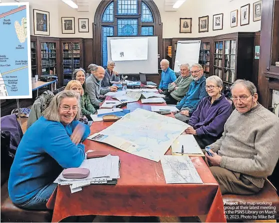  ?? ?? Project The map working group at their latest meeting in the PSNS Library on March 10, 2023. Photo by Mike Bell