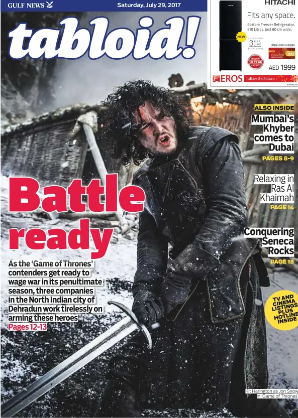  ?? Courtesy of HBO ?? Kit Harington as Jon Snow in ‘Game of Thrones’