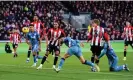  ?? Photograph: Jonathan Brady/PA ?? Álex Moreno scores Aston Villa’s equaliser.