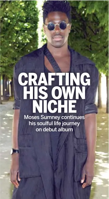  ?? PASCAL LE SEGRETAIN/GETTY IMAGES ?? Moses Sumney photograph­ed during Paris Fashion Week last month.