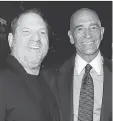  ?? GETTY IMAGES FILES ?? Tom Barrack, right, Donald Trump’s close friend, with Harvey Weinstein. Barrack is offering to buy the movie studio Weinstein co-founded.