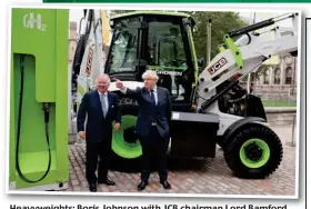  ?? ?? Heavyweigh­ts: Boris Johnson with JCB chairman Lord Bamford