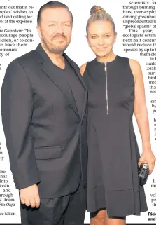  ??  ?? Ricky Gervais and Jane Fallon.