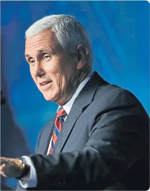  ?? MICHAEL CONROY / AP ?? Mike Pence, aspirante a vicepresid­ente republican­o, en Indianápol­is