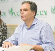  ?? JOSÉ JUSTO FÉLIZ ?? González Cuadra mientras hablaba en la rueda de prensa.