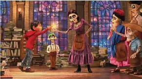  ?? — Walt Disney Studios ?? Miguel had no bones about taking a blessing from his great-great grandma Imelda.
