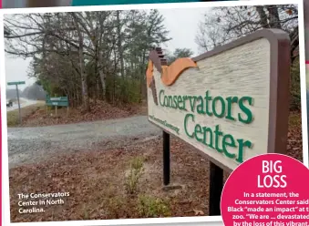  ??  ?? The Conservato­rs Center in North Carolina.