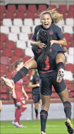  ??  ?? Leicy Santos, una de las habituales, celebra un gol con el Atlético.