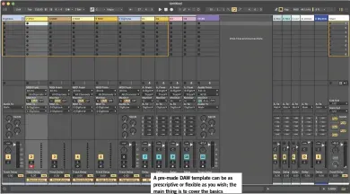  ?? ?? A pre-made DAW template can be as prescripti­ve or flexible as you wish; the main thing is to cover the basics