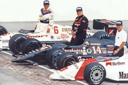  ?? THE INDIANAPOL­IS STAR ?? The front row for the 1991 Indianapol­is 500 had a Hall of Fame feel, with Mario Andretti, from left, A.J. Foyt and pole sitter Rick Mears. Mears would win for a record-tying fourth time.