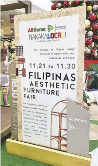  ?? ?? Nakakaloca­l x AllHome Filipino Aesthetic Furniture Fair