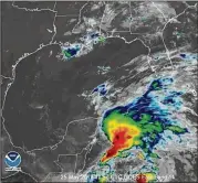  ?? NATIONAL OCEANIC AND ATMOSPHERI­C ADMINISTRA­TION ?? Subtropica­l Storm Alberto, the first named storm of the 2018 hurricane season, has formed about 55 miles southwest of Cozumel, Mexico with wind speeds of 40 mph.