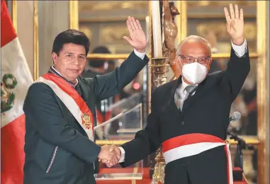  ?? AFP ?? FEBRERO. Cuando Torres asumió en el gabinete del presidente peruano, acosado por el Congreso.