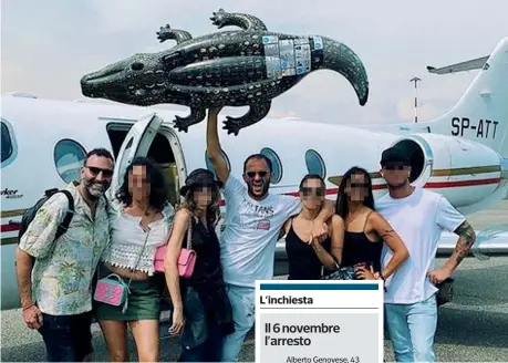  ??  ?? Insieme Genovese in partenza per Ibiza. A sinistra, l’amico Daniele Leali