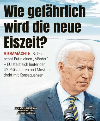  ??  ?? Harte Worte in Richtung Kreml-Chef: USPräsiden­t Joe Biden