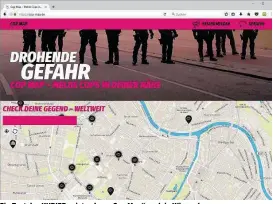  ??  ?? Ein Test des KURIER zeigte, dass „Cop Map“auch in Wien schon einwandfre­i funktionie­rt. Man kann Einsätze oder Kontrollen melden