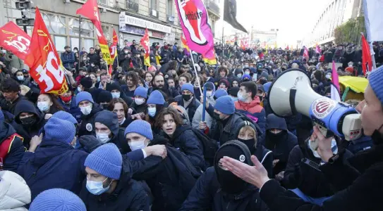  ?? Michel Spingler, The Associated Press ?? Protesters march during a demonstrat­ion against French presidenti­al candidate Eric Zemmour on Sunday in Paris.